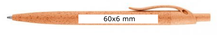 penne personalizzate green fibra di grano 81168 area e posizione stampa