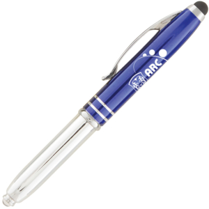 Penna a sfera 3 in 1 con torcia a LED, multifunzione, penna a sfera illuminata con inchiostro nero, per scrivere al buio (confezione da 2, rosso