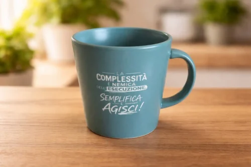 Tazza "La complessità è nemica dell'esecuzione. semplifica e agisci"