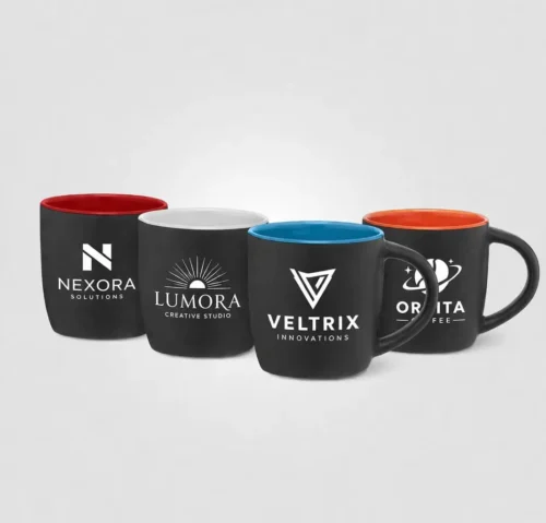 Tazza personalizzata 355 ml - Ceramica nera opaca con interno colorato