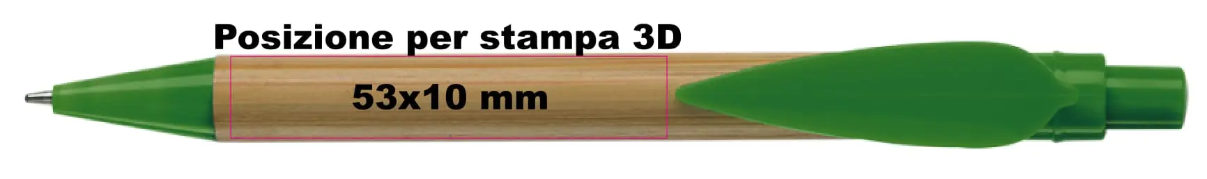 penna bambu area di stampa 3D