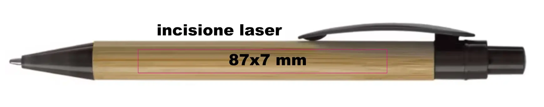 penna bambu incisione laser