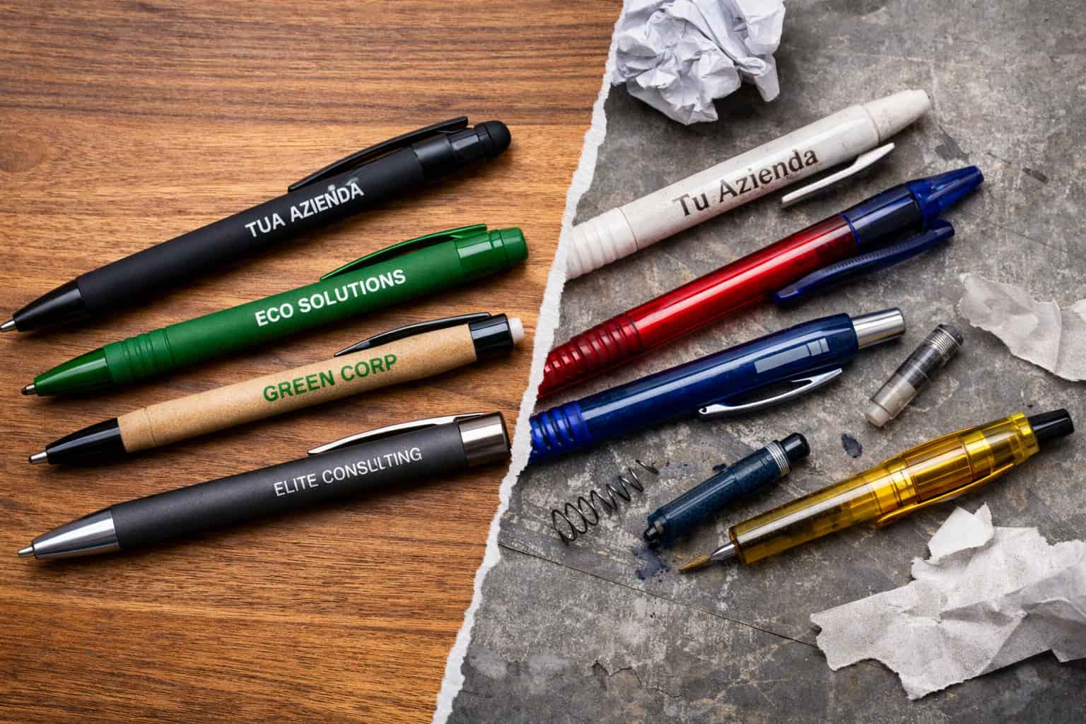 penne personalizzate economiche confronto tra qualità professionale e penne scadenti per gadget aziendali