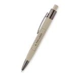 Penna personalizzata in alluminio riciclato soft touch color tortora con area per il tuo logo