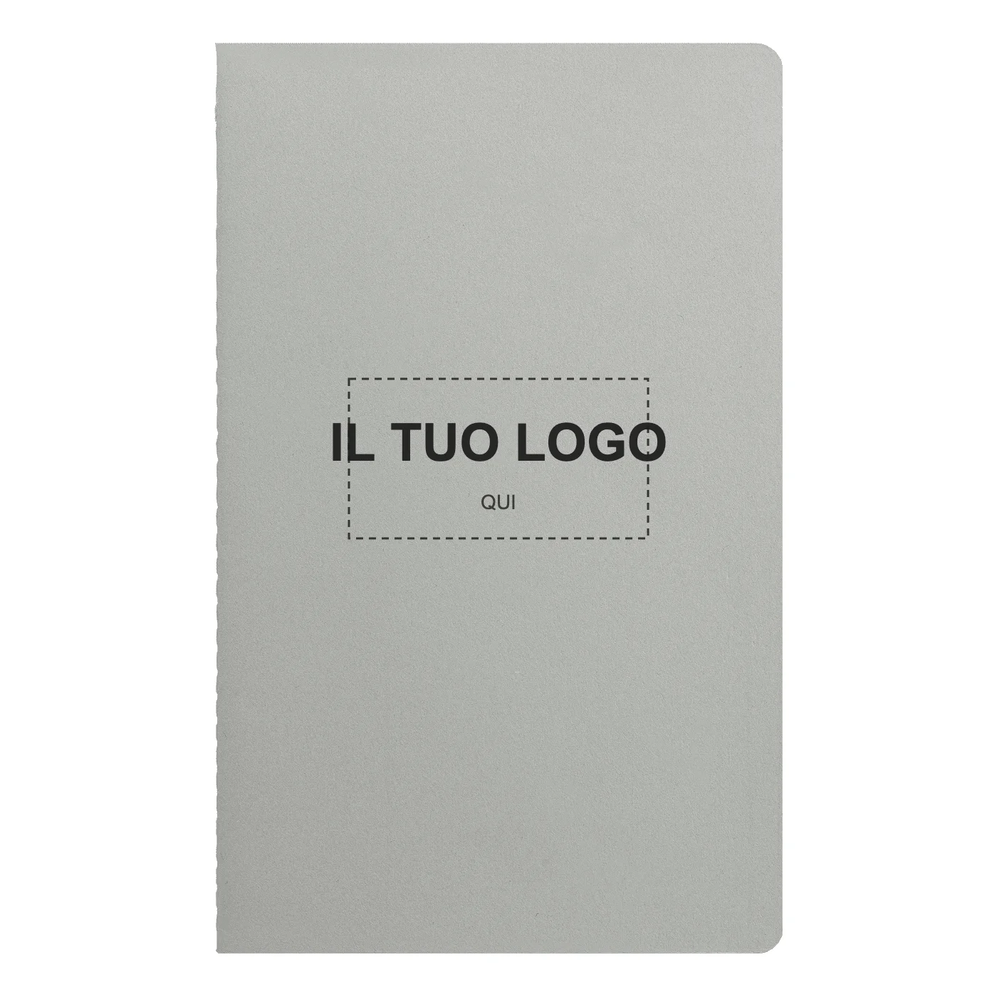 Quaderno Rime A5 Soft Touch colore Grigio personalizzabile con il tuo logo