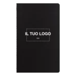 Quaderno Rime A5 Soft Touch colore Nero personalizzabile con il tuo logo