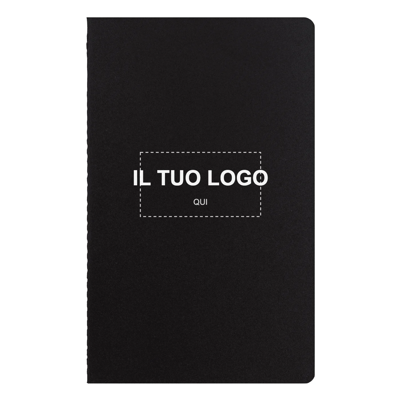 Quaderno Rime A5 Soft Touch colore Nero personalizzabile con il tuo logo