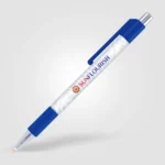 Penna personalizzata cromata con impugnatura colorata blu