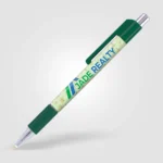 Penna personalizzata cromata con impugnatura colorata verde