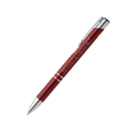 Penna personalizzata in alluminio riciclato metallizzato borgogna con logo inciso al laser