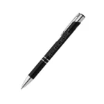 Penna personalizzata in alluminio riciclato metallizzato nero con logo inciso al laser