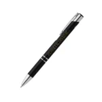 Penna personalizzata in alluminio riciclato metallizzato nero con logo stampato in quadricromia