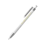 Penna personalizzata touch antistress in alluminio riciclato bianca con logo stampato a colori