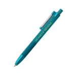 Penna personalizzata touch antistress in alluminio riciclato verde acqua con logo stampato a colori