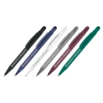 Penne personalizzate touch in alluminio riciclato gommato in 6 colori con logo inciso al laser